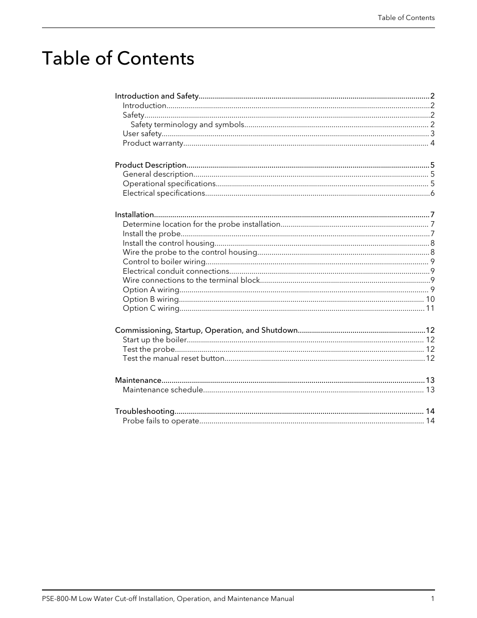 Bell & Gossett 211013D PSE 800 M Low Water Cut-off User Manual | Page 3 / 20