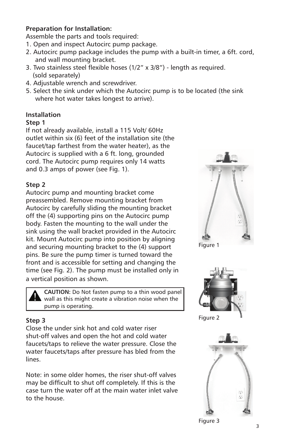 Bell & Gossett 6 71 075 111A Autocirc Instant Hot Water Pump Model ecocirc 23 5 ACT User Manual | Page 3 / 8