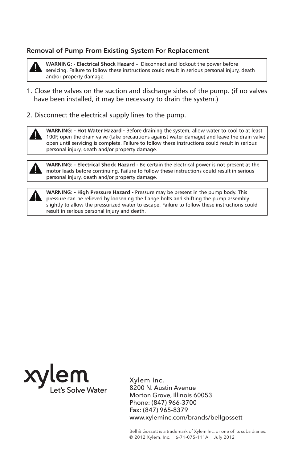 Bell & Gossett 6 71 075 111A Autocirc Instant Hot Water Pump Model ecocirc 23 5 ACT User Manual | Page 8 / 8