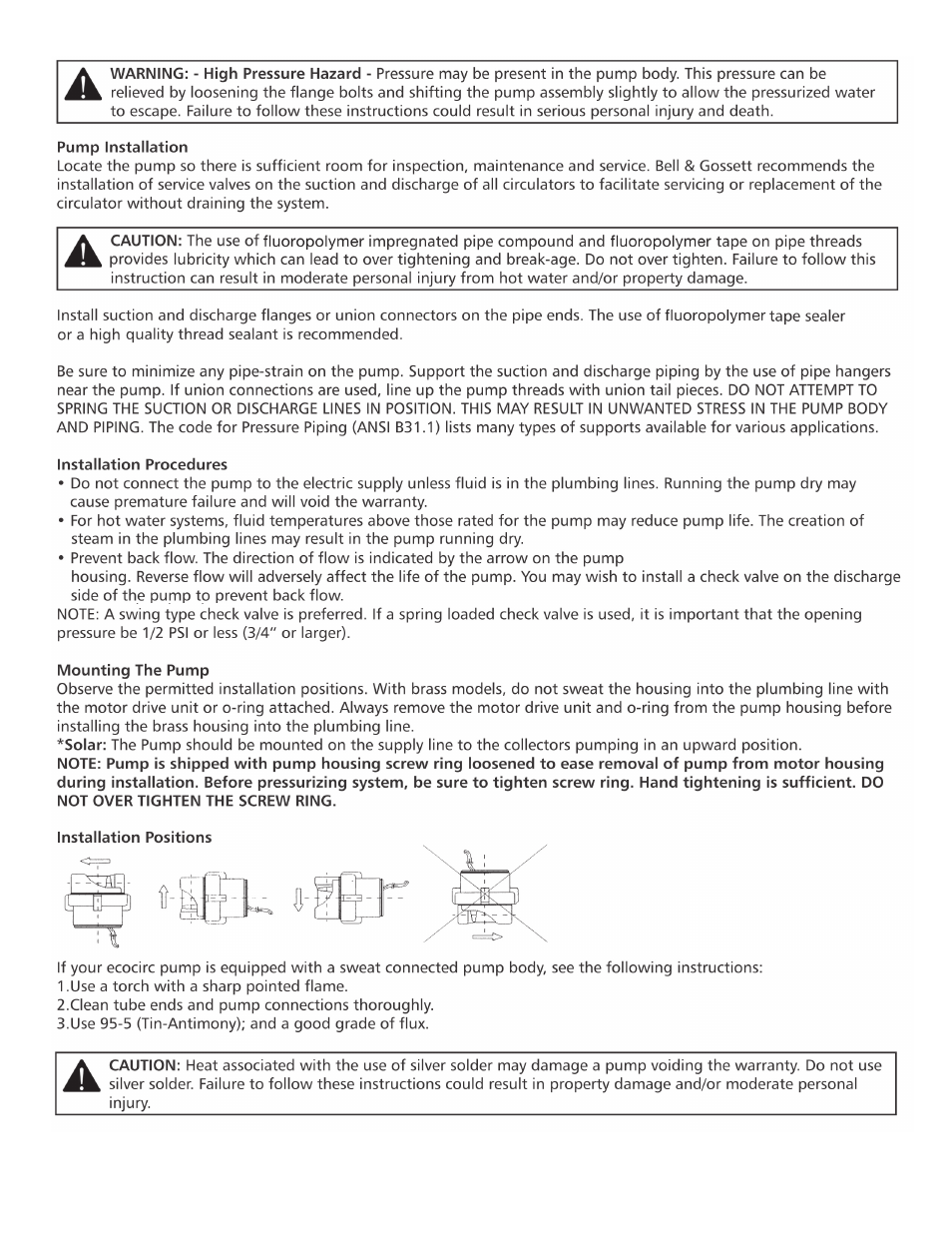 Bell & Gossett 6 71 075 114A Series e3 SC Solar Circulators User Manual | Page 3 / 6