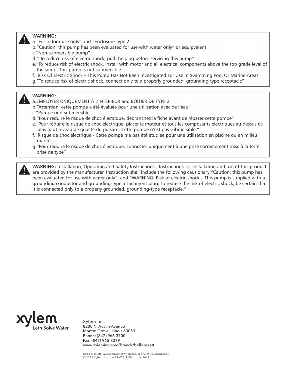 Bell & Gossett 6 71 075 115A LS Condensate Removal Pump User Manual | Page 6 / 6