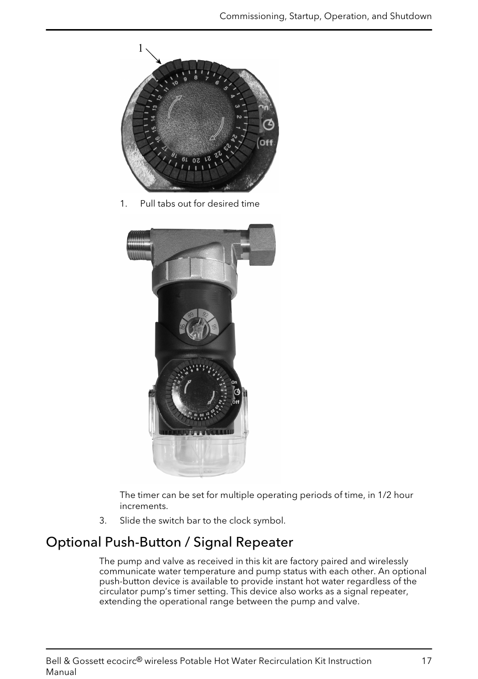 Optional push-button / signal repeater | Bell & Gossett 6 71 075 141B ecocirc wireless Potable Hot Water Recirculation Kit User Manual | Page 19 / 28