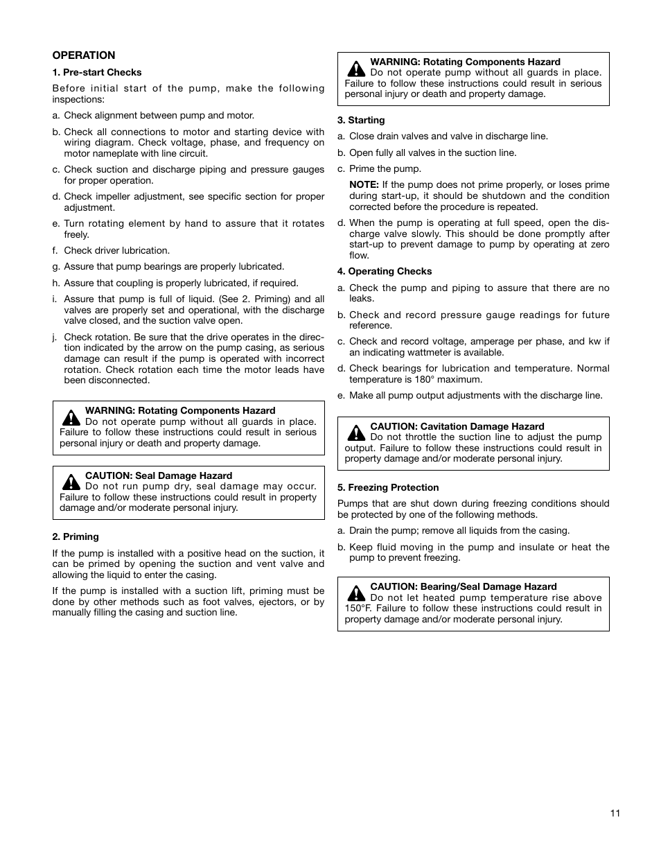 Xylem AC2008B Series HSC3 Base Mounted Centrifugal Pump User Manual | Page 11 / 22