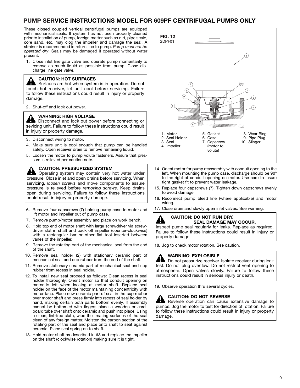 Bell & Gossett DN0136C Domestic Pump Vacuum Heating Units Series VCL User Manual | Page 9 / 12