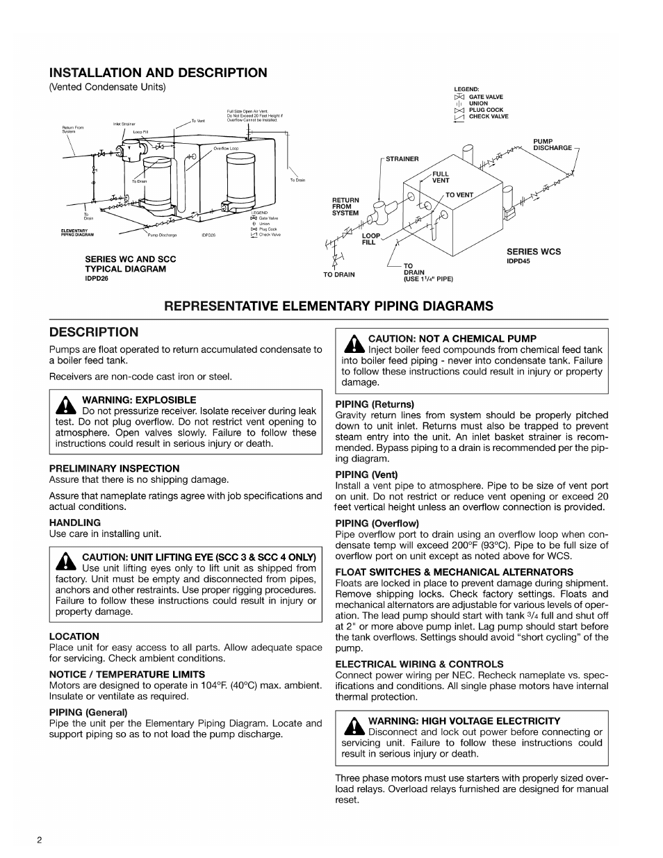 Bell & Gossett DN0156F HS Vented Condensate Units Watchman Series SCC User Manual | Page 2 / 12