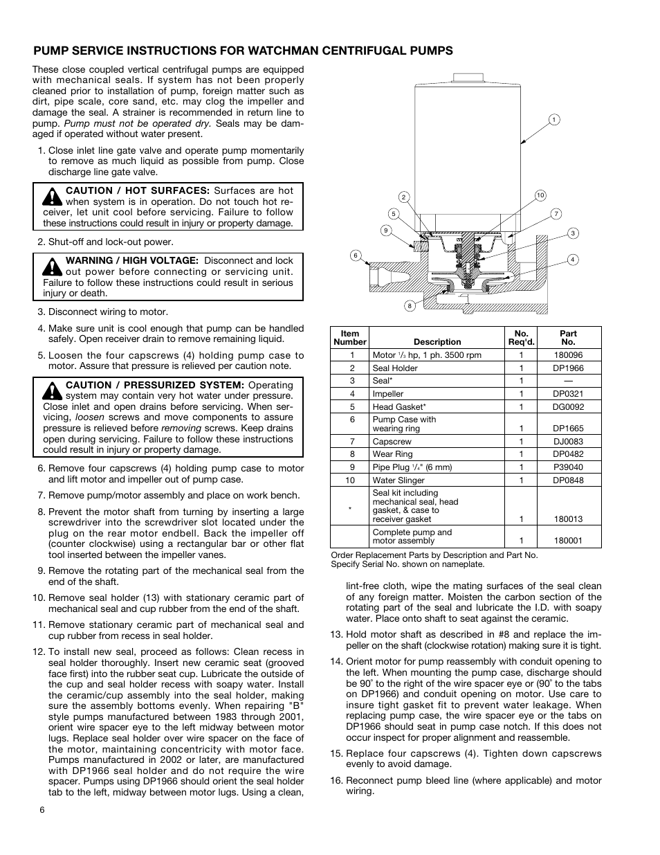 Bell & Gossett DN0162F HS Vented Boiler Feed Units Series HBF and VBF User Manual | Page 6 / 8
