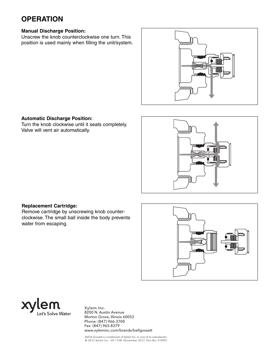 Operation | Bell & Gossett HS 115B Model 508 Hygroscopic Air Vent User Manual | Page 2 / 2