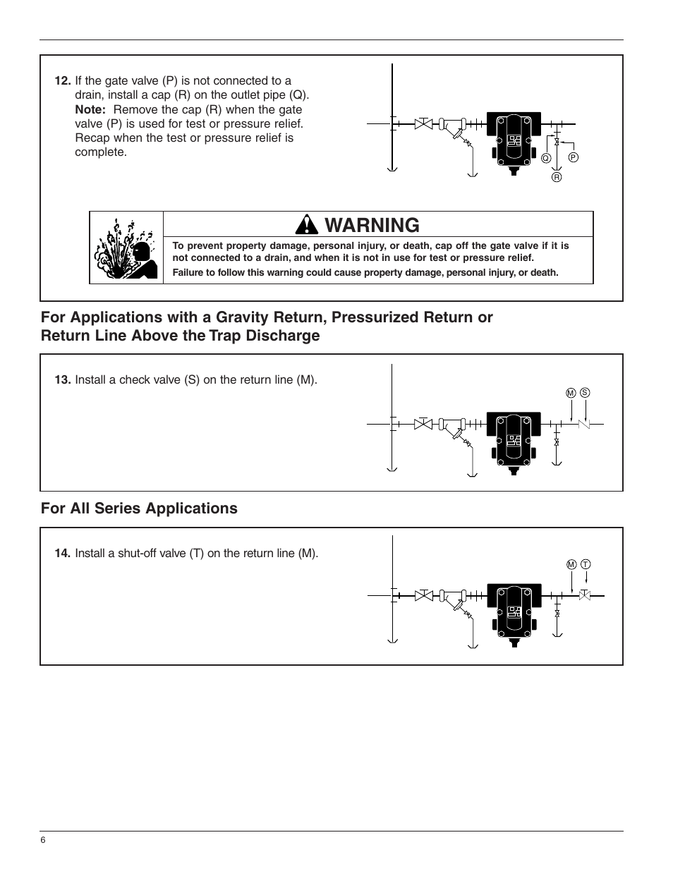 Warning | Bell & Gossett HS 232C Series I In-line Float and Thermostatic Steam Traps User Manual | Page 6 / 8
