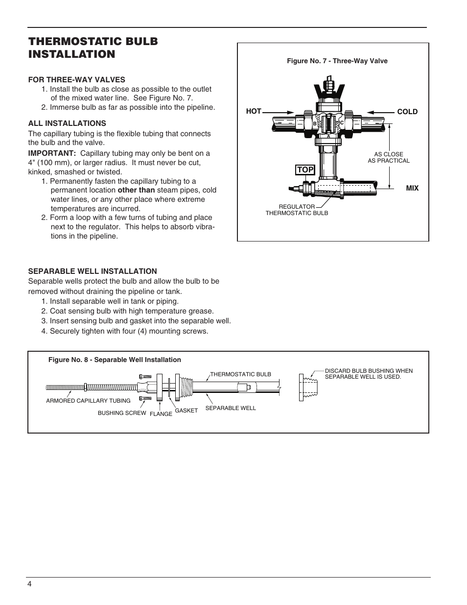 Thermostatic bulb installation | Bell & Gossett HS 504F Series 1141 Temperature Regulators User Manual | Page 4 / 12