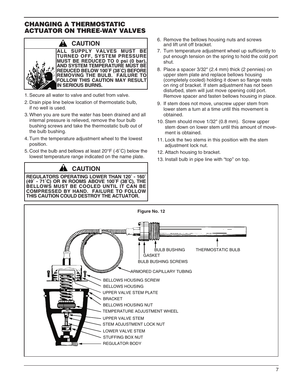 Caution | Bell & Gossett HS 504F Series 1141 Temperature Regulators User Manual | Page 7 / 12