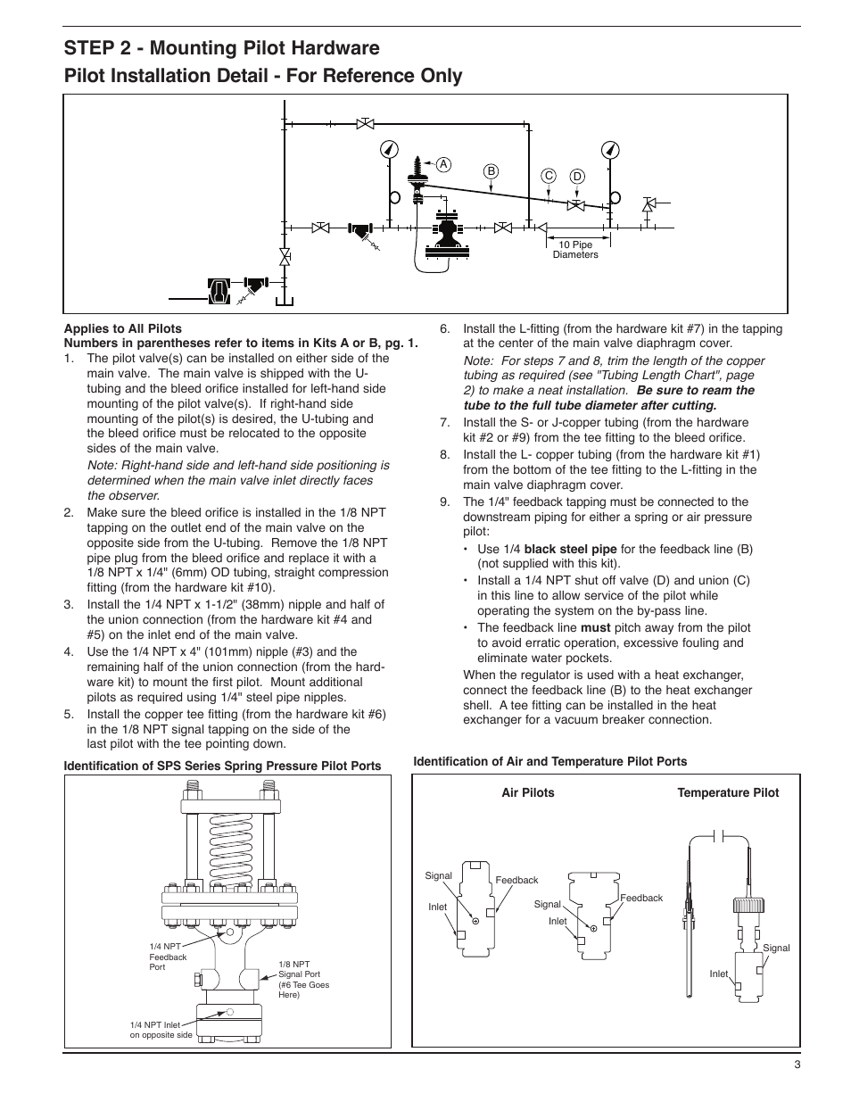 Bell & Gossett HS 600D Pilot Mounting Hardware Kits Series 2000 Pressure and/or Temperature Steam Regulators User Manual | Page 3 / 4