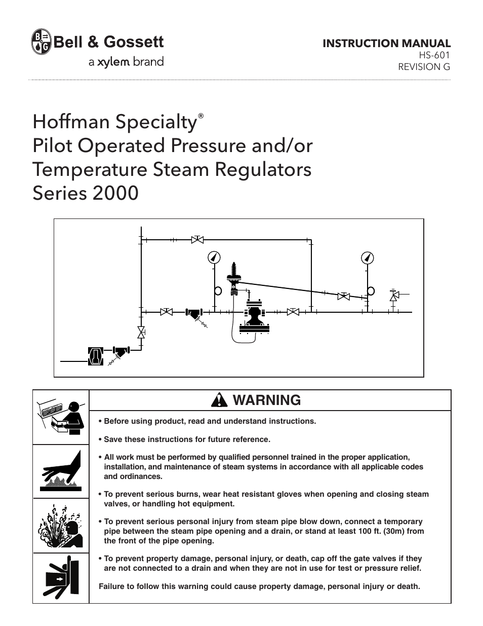 Bell & Gossett HS 601G Pilot Operated Pressure and/or Temperature Steam Regulators Series 2000 User Manual | 24 pages