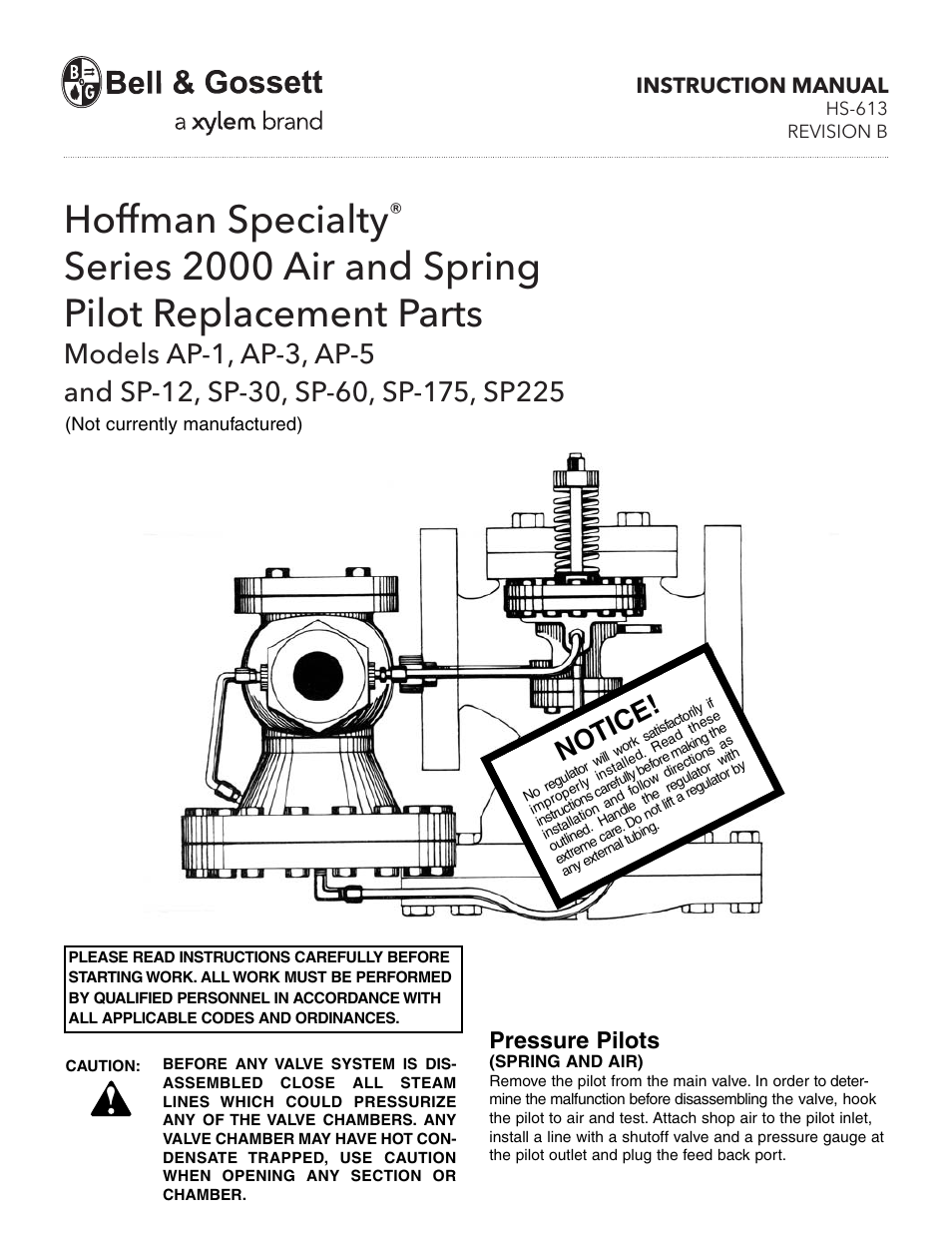 Bell & Gossett HS 613B Series 2000 Air User Manual | 2 pages