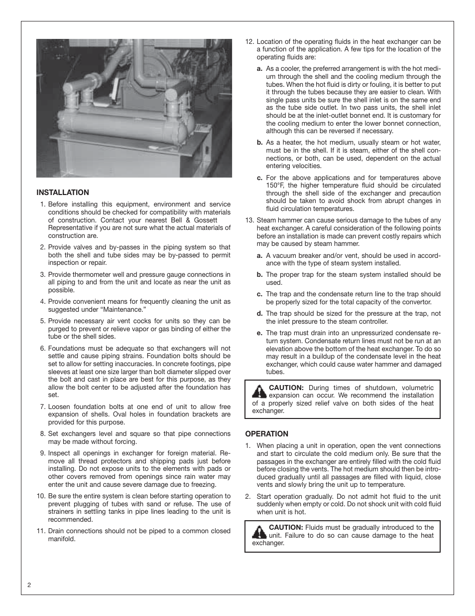 Bell & Gossett HT 202A SM Models CHXS Fixed Tube Sheet Heat Exchangers User Manual | Page 2 / 4