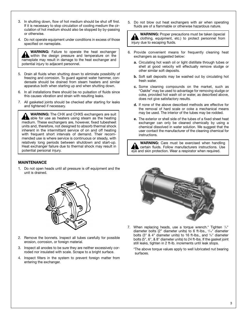 Bell & Gossett HT 202A SM Models CHXS Fixed Tube Sheet Heat Exchangers User Manual | Page 3 / 4