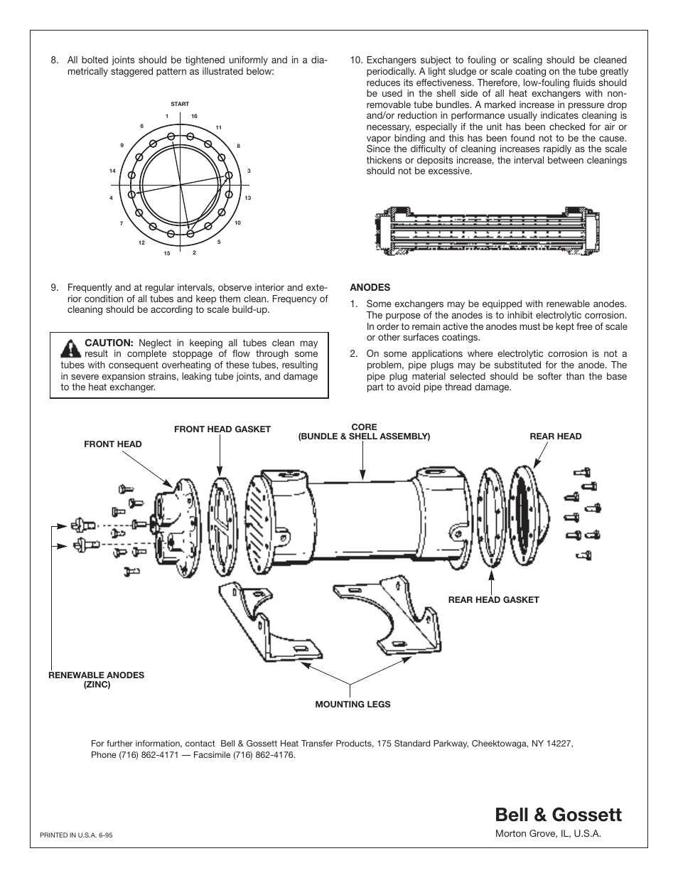 Bell & gossett | Bell & Gossett HT 202A SM Models CHXS Fixed Tube Sheet Heat Exchangers User Manual | Page 4 / 4