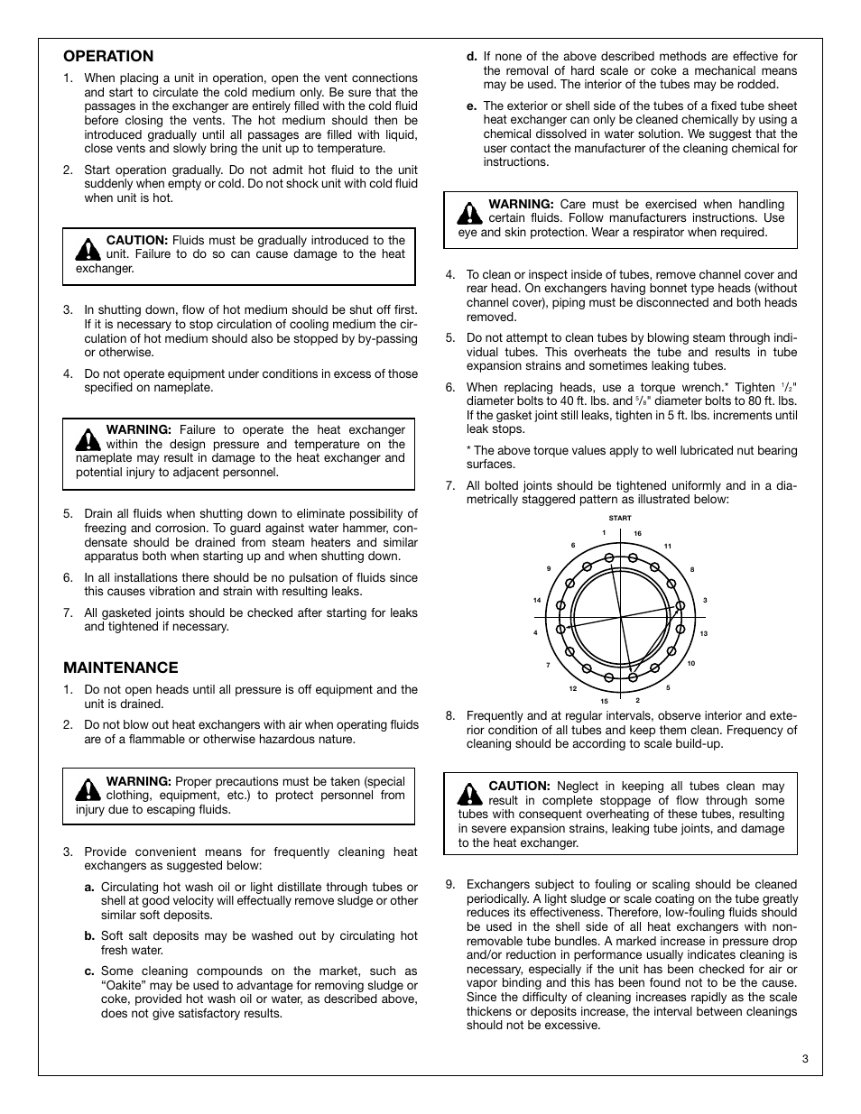 Operation, Maintenance | Bell & Gossett HT 320B SM Models “OE” Straight Tube, Fixed Tubesheet Heat Exchangers User Manual | Page 3 / 4