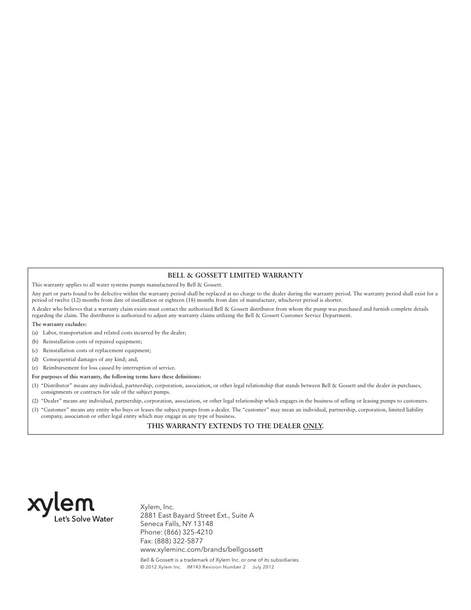 Bell & Gossett IM143 R02 Single Phase Sump, Effluent and Sewage User Manual | Page 11 / 36