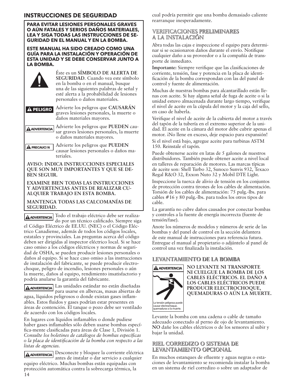 Bell & Gossett IM143 R02 Single Phase Sump, Effluent and Sewage User Manual | Page 14 / 36