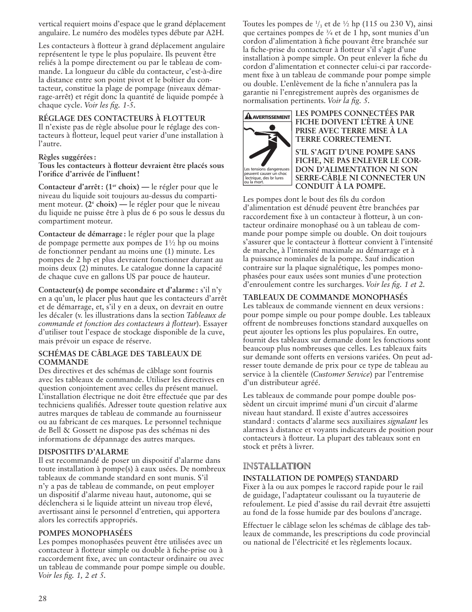 Bell & Gossett IM143 R02 Single Phase Sump, Effluent and Sewage User Manual | Page 28 / 36