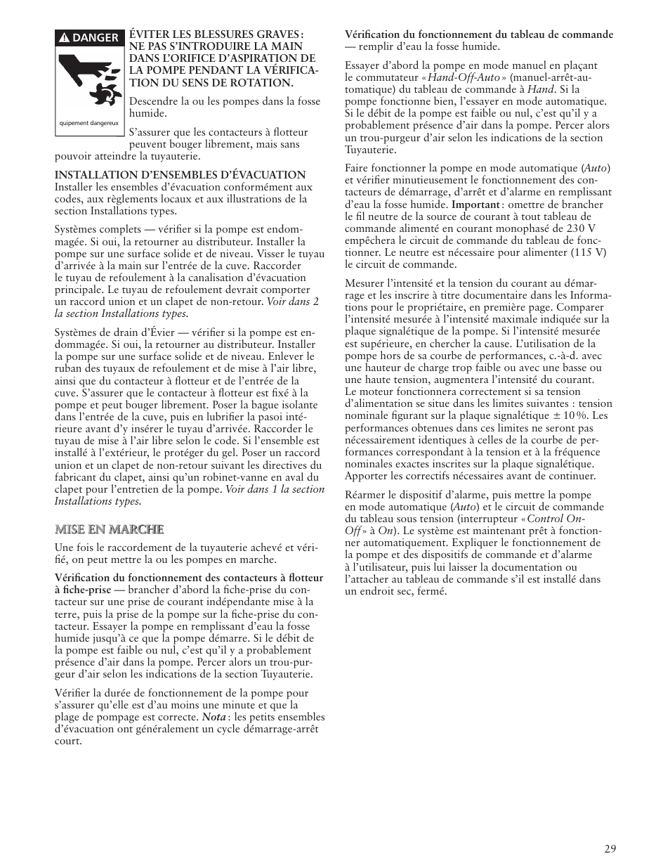 Bell & Gossett IM143 R02 Single Phase Sump, Effluent and Sewage User Manual | Page 29 / 36