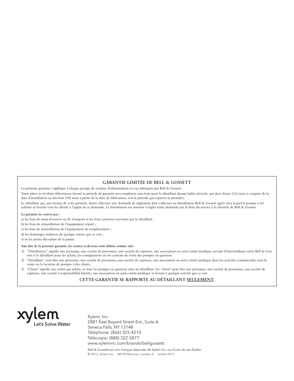 Bell & Gossett IM143 R02 Single Phase Sump, Effluent and Sewage User Manual | Page 36 / 36