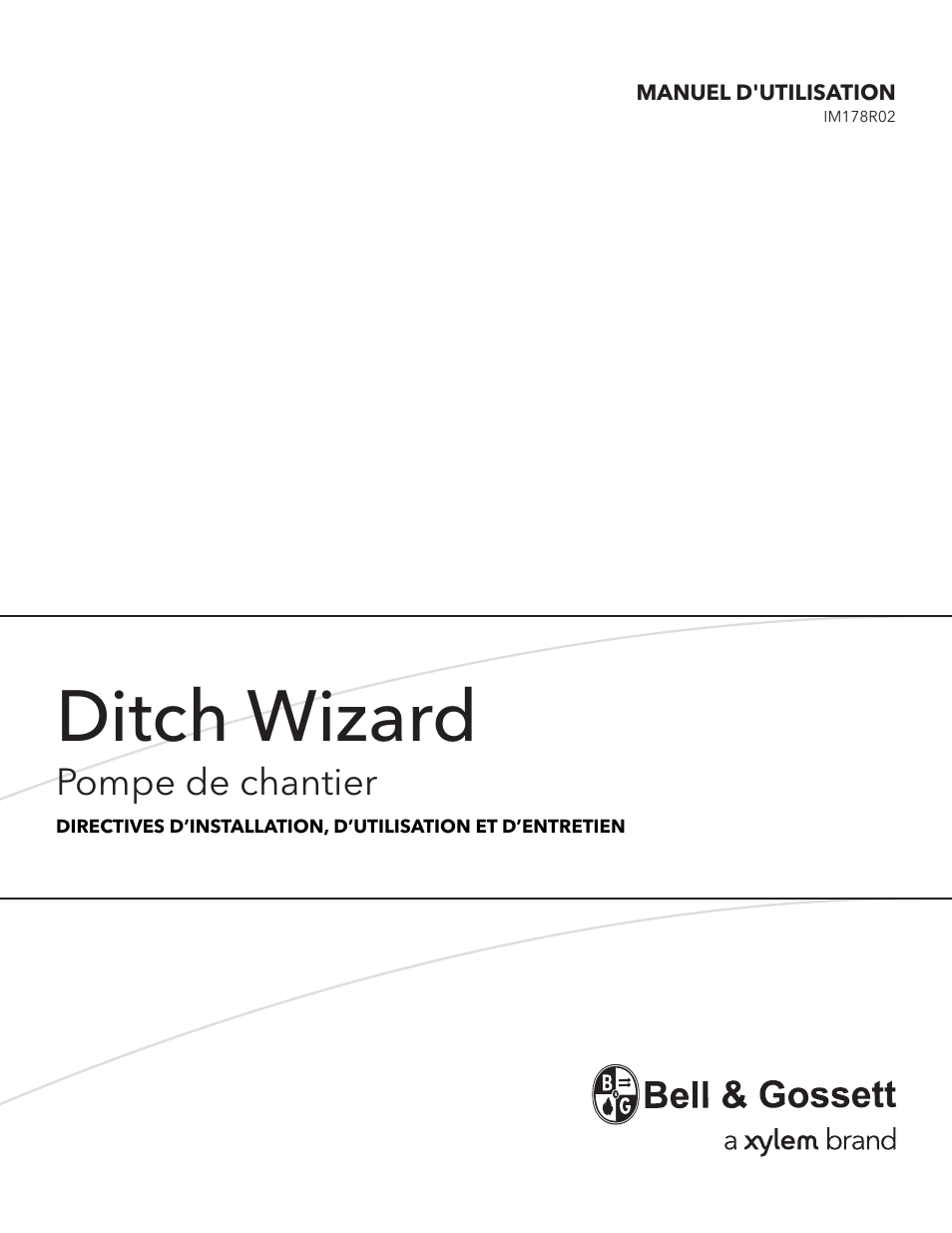 Ditch wizard, Pompe de chantier | Bell & Gossett IM178 R02 Ditch Wizard Contractor Dewatering Pump User Manual | Page 14 / 20