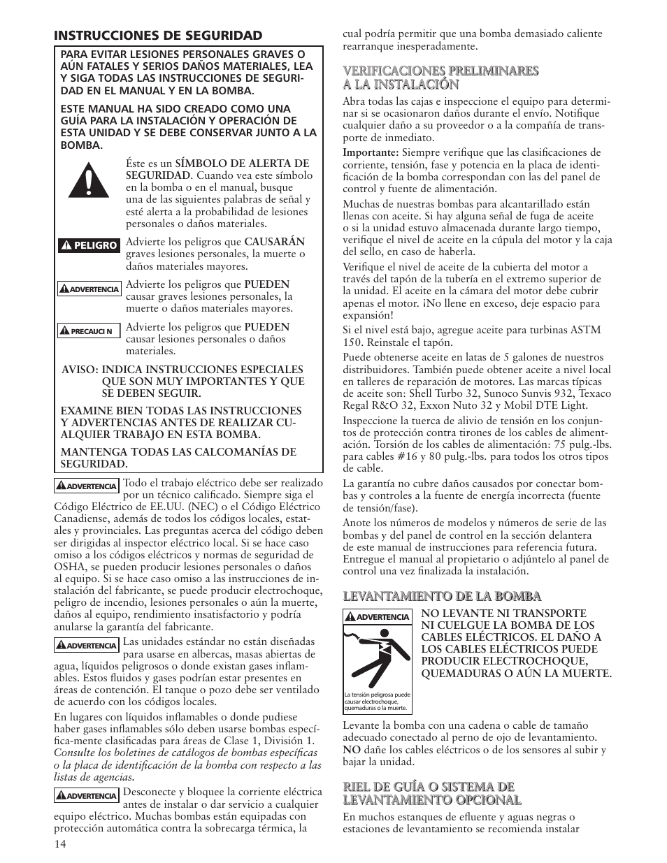 Bell & Gossett IM179 R02 Single Phase, Single Seal Grinder Pump User Manual | Page 14 / 36