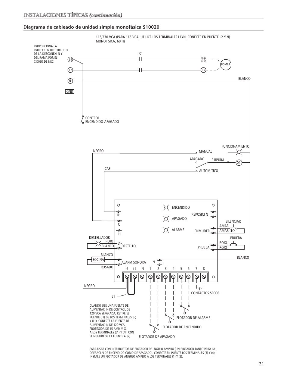 Instalaciones típicas (continuación) | Bell & Gossett IM179 R02 Single Phase, Single Seal Grinder Pump User Manual | Page 21 / 36