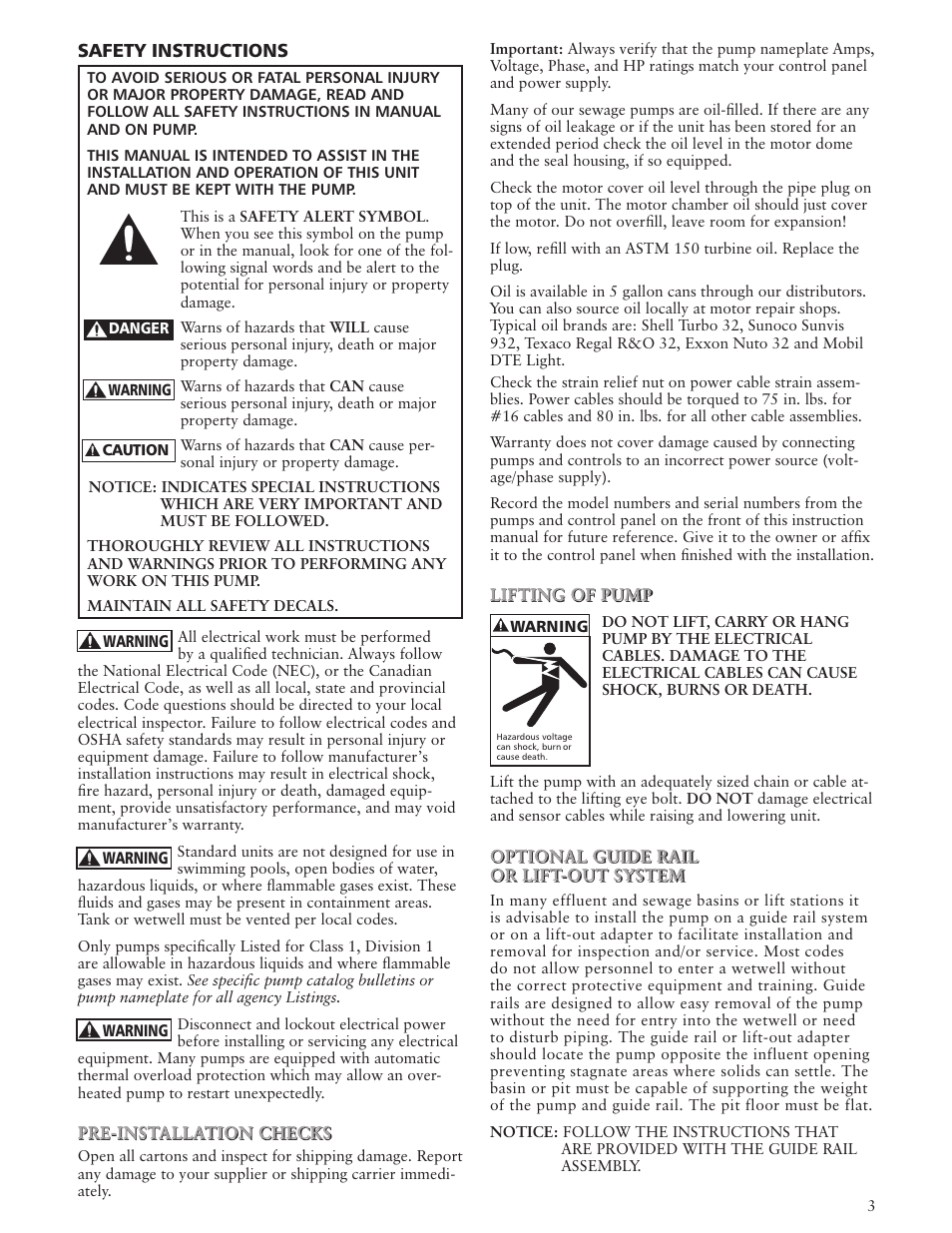 Bell & Gossett IM179 R02 Single Phase, Single Seal Grinder Pump User Manual | Page 3 / 36
