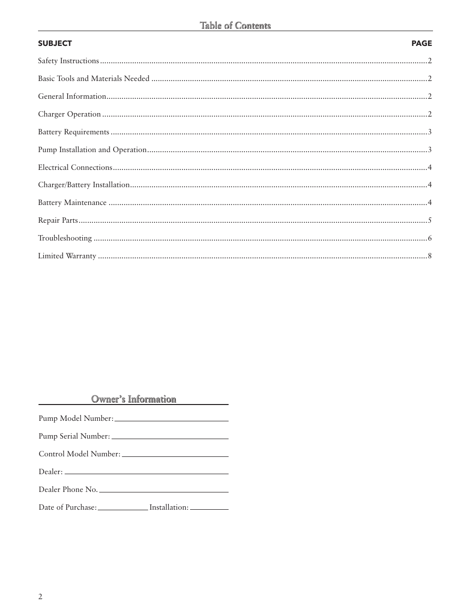 Bell & Gossett IM193 R03 Rev 2 Battery Backup Sump Pump User Manual | Page 2 / 24