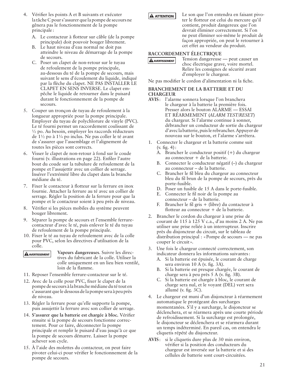 Bell & Gossett IM193 R03 Rev 2 Battery Backup Sump Pump User Manual | Page 21 / 24