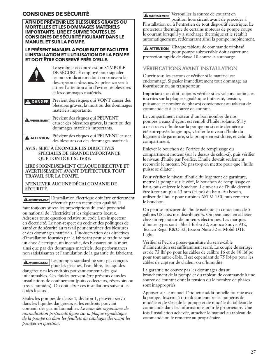 Xylem IM194 R02 GRINDER PUMPS 1 AND 3 11?4 DISCHARGE User Manual | Page 27 / 36
