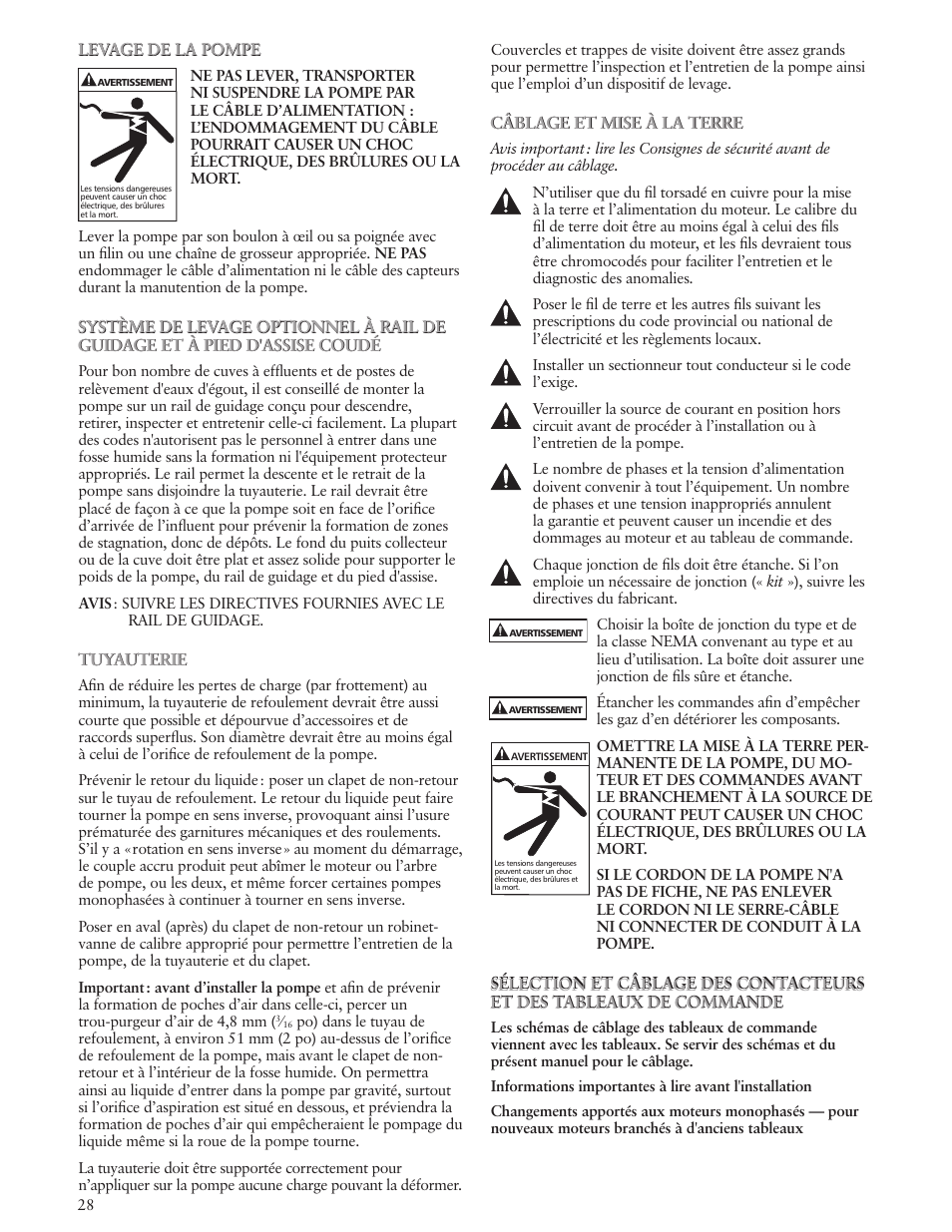 Xylem IM194 R02 GRINDER PUMPS 1 AND 3 11?4 DISCHARGE User Manual | Page 28 / 36