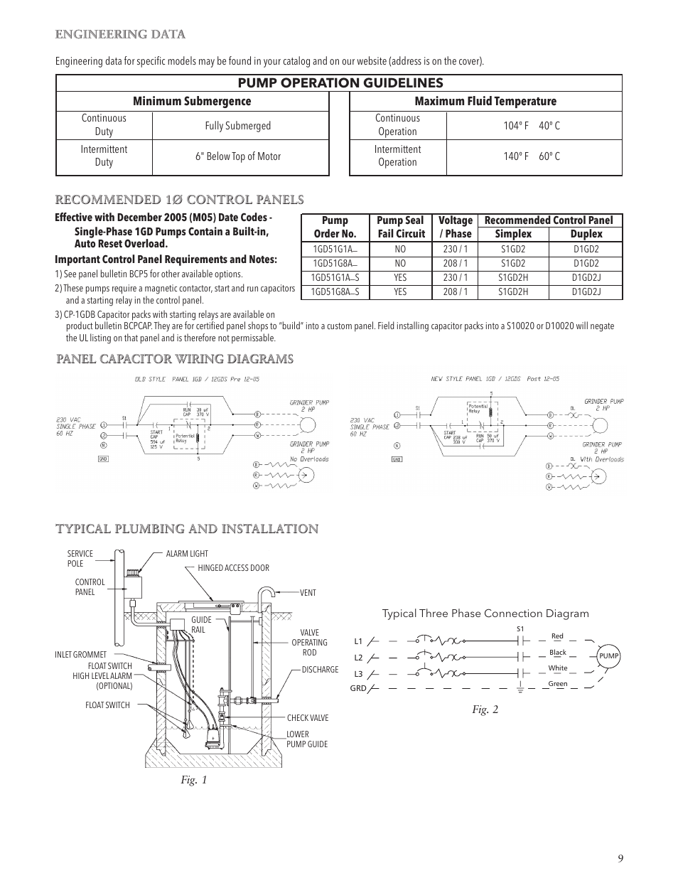 Pump operation guidelines | Xylem IM194 R02 GRINDER PUMPS 1 AND 3 11?4 DISCHARGE User Manual | Page 9 / 36