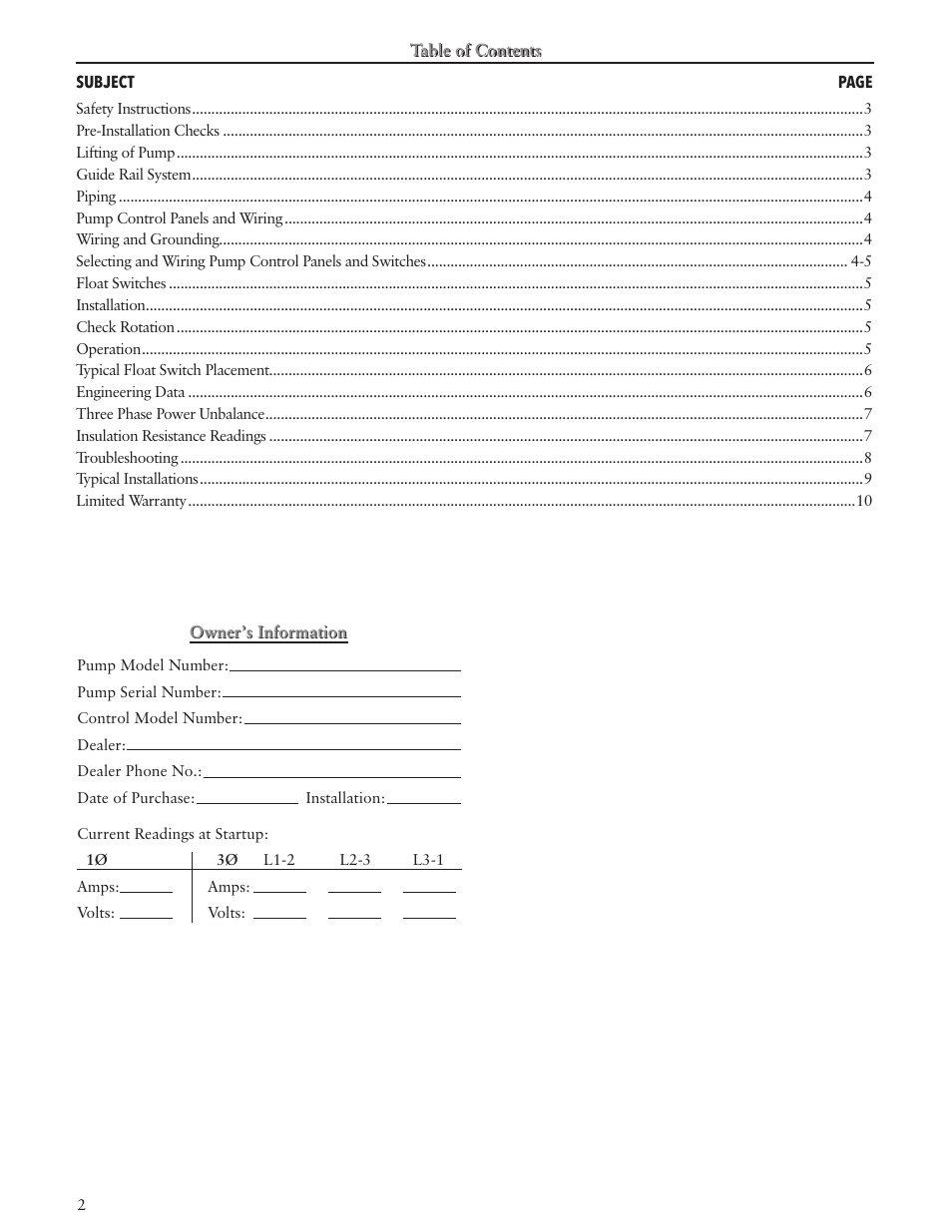 Xylem IM196 R01 Explosion Proof Wastewater Pumps Listed Class 1, Groups C and D Hazardous Locations User Manual | Page 2 / 32