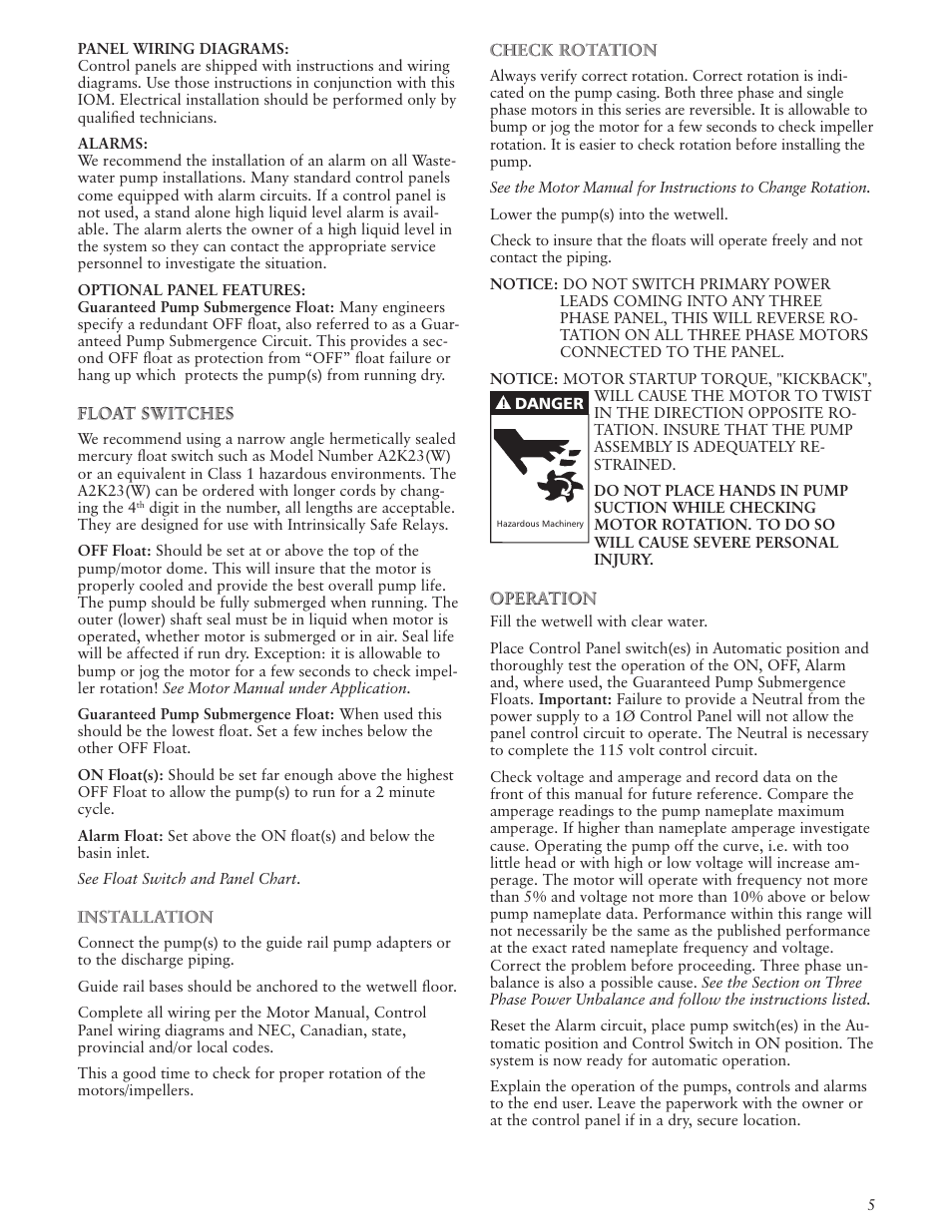 Xylem IM196 R01 Explosion Proof Wastewater Pumps Listed Class 1, Groups C and D Hazardous Locations User Manual | Page 5 / 32