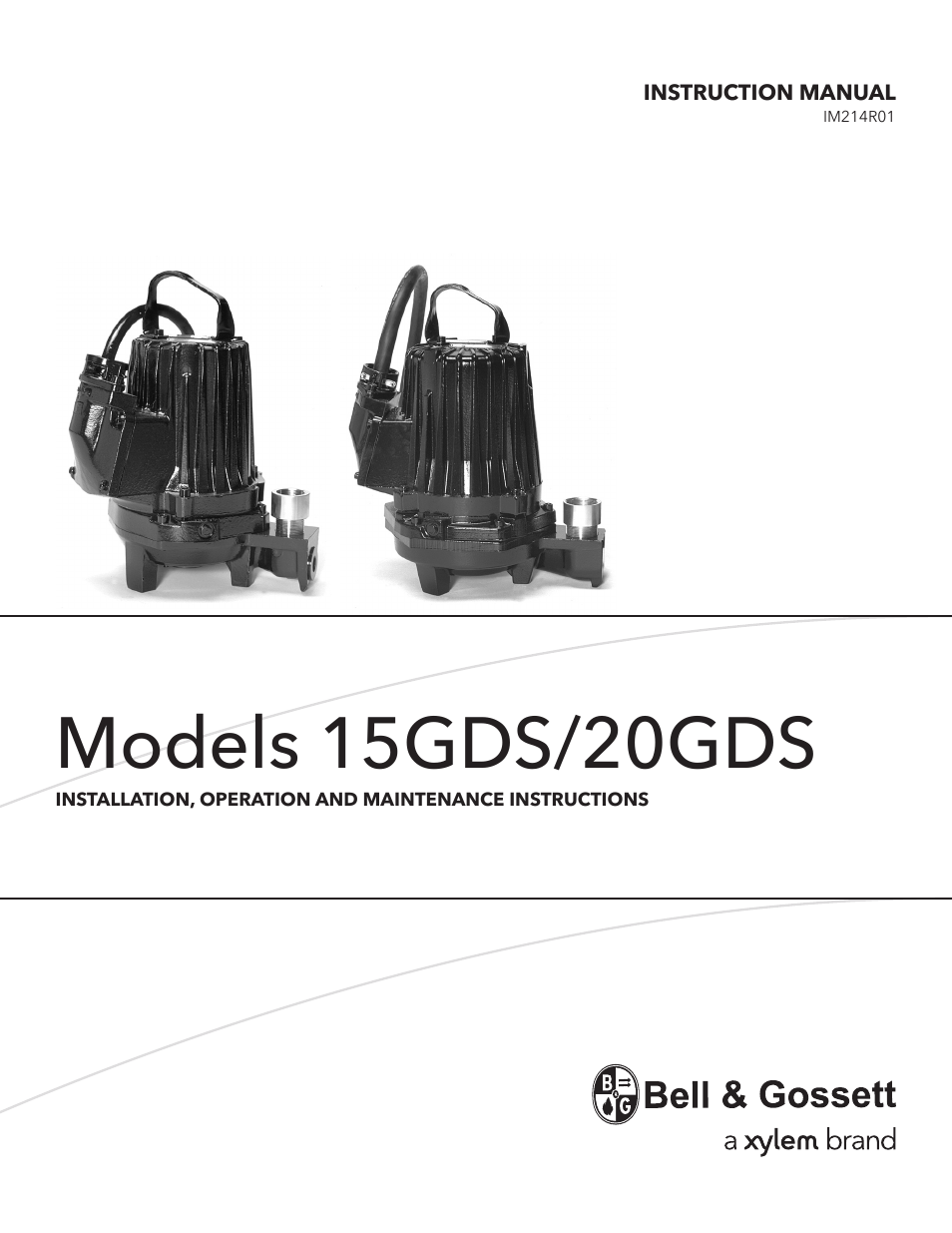 Bell & Gossett IM214R01 20GDS User Manual | 26 pages