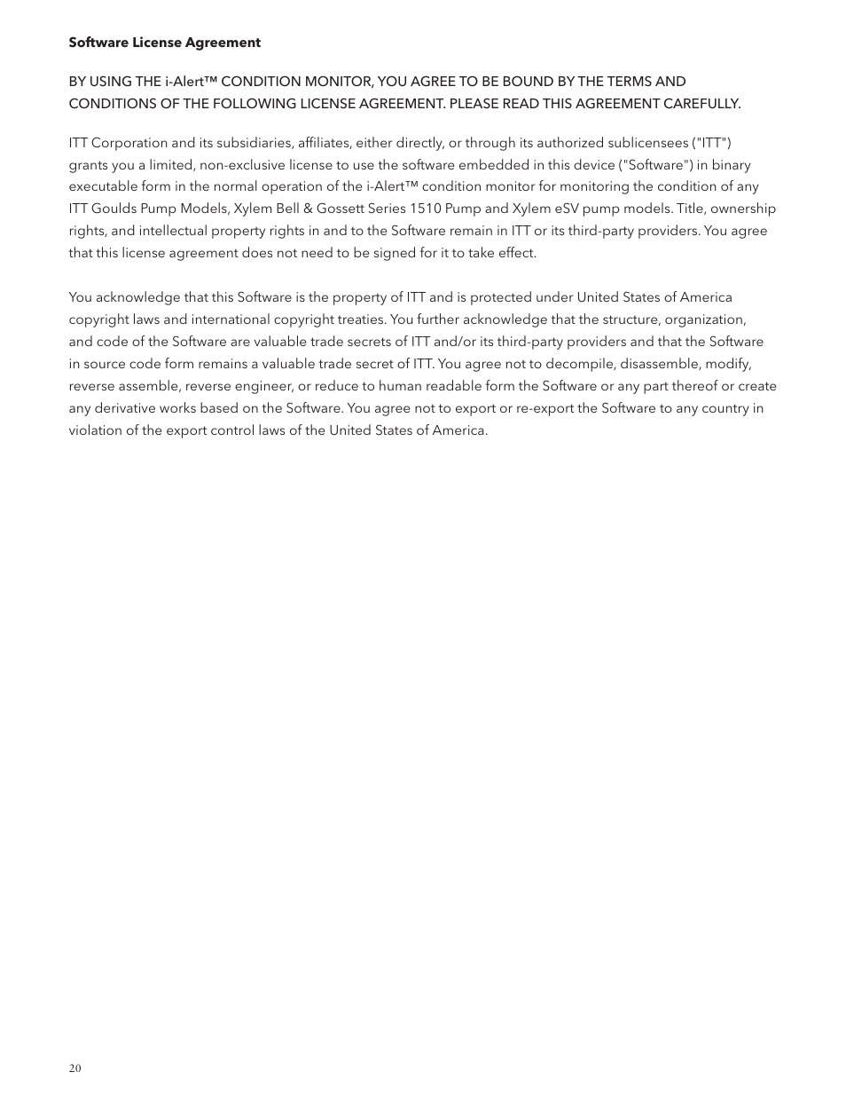 Xylem IM228 R03 Model e-SV (esv) User Manual | Page 20 / 64