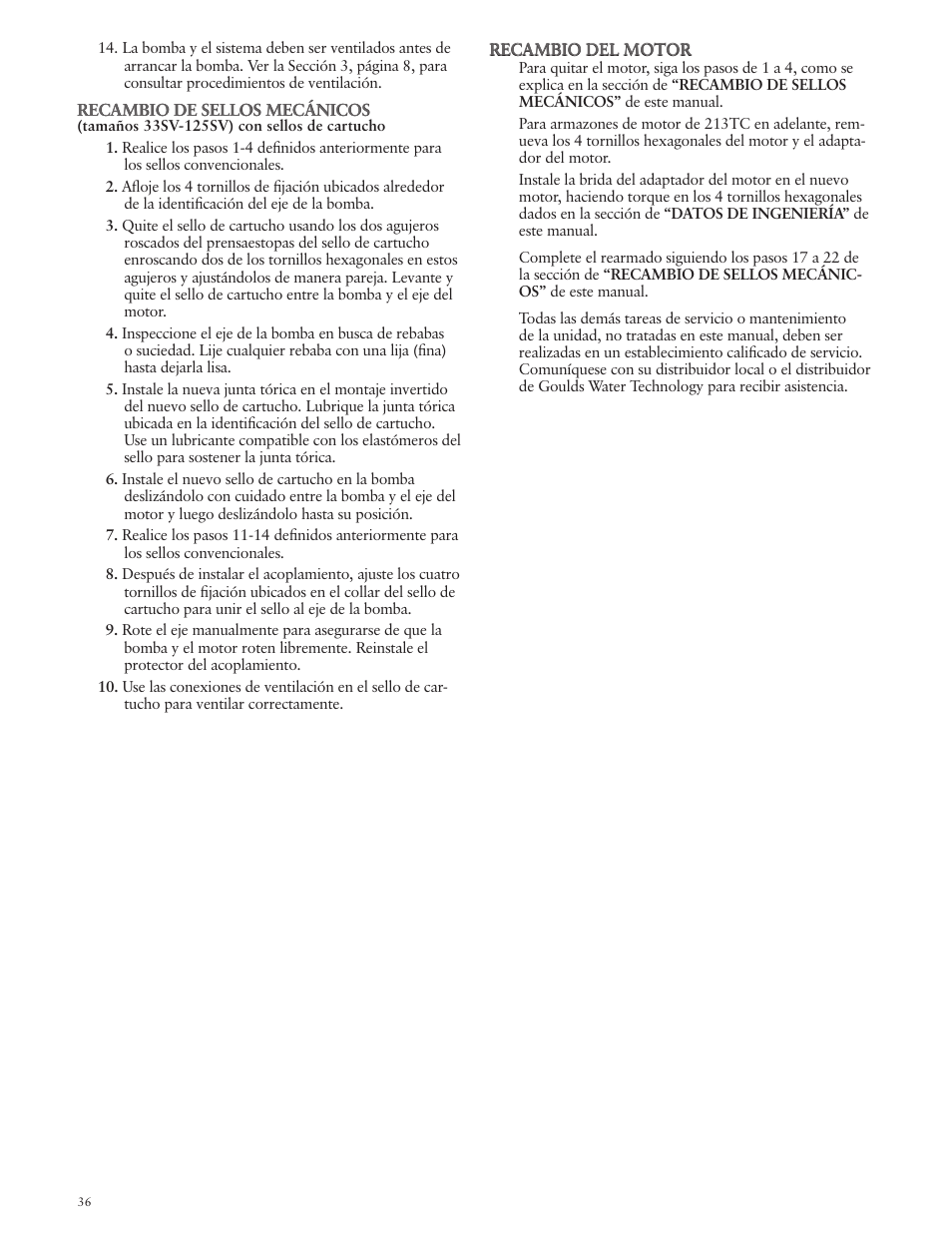 Xylem IM228 R03 Model e-SV (esv) User Manual | Page 36 / 64