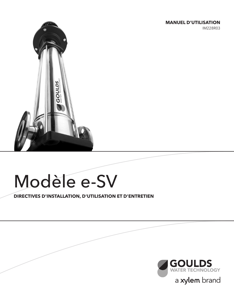 Modèle e-sv | Xylem IM228 R03 Model e-SV (esv) User Manual | Page 44 / 64