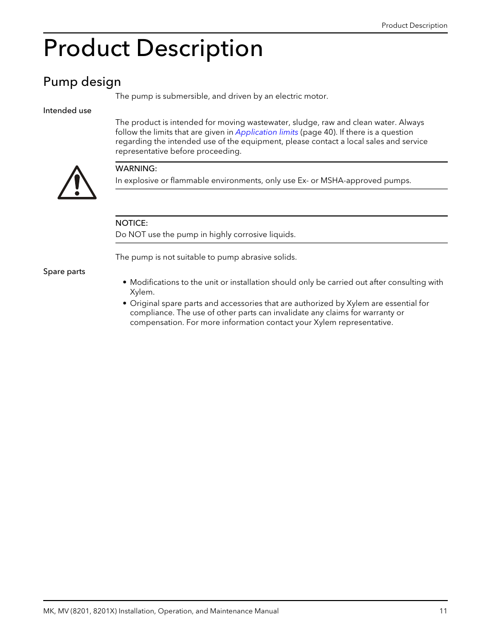 Product description, Pump design | Bell & Gossett MK MV (8201, 8201X) User Manual | Page 13 / 44