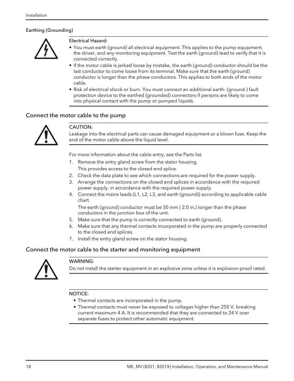 Connect the motor cable to the pump | Bell & Gossett MK MV (8201, 8201X) User Manual | Page 20 / 44
