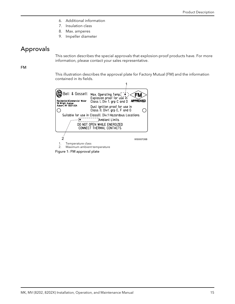 Approvals | Bell & Gossett MK MV (8202, 8202X) User Manual | Page 17 / 48