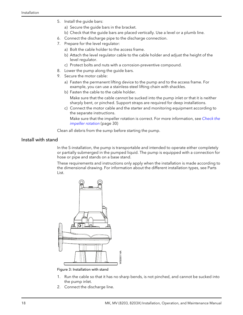 Install with stand | Bell & Gossett MK MV (8203, 8203X) User Manual | Page 20 / 54