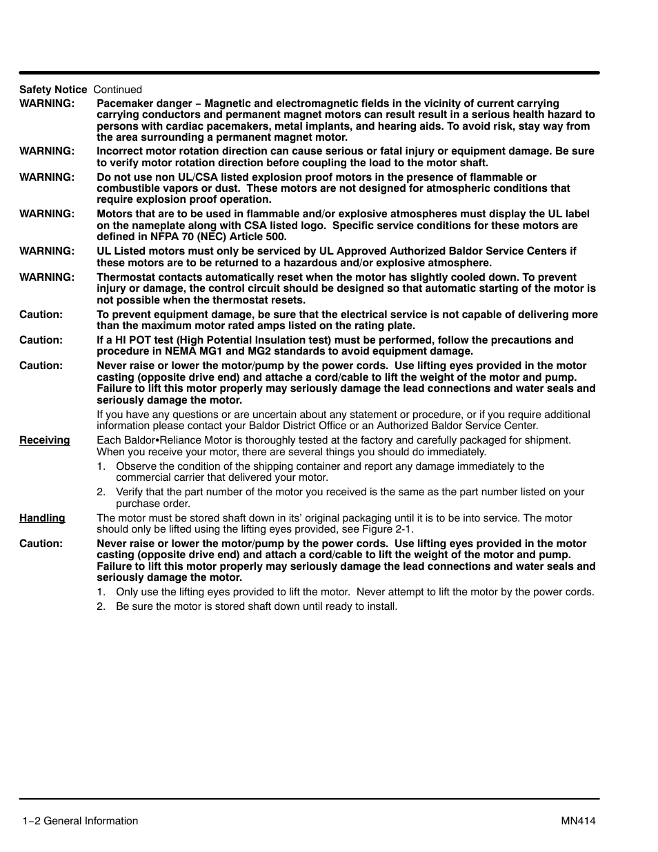 Xylem MN 414 AC Submersible Pump Motors User Manual | Page 6 / 16