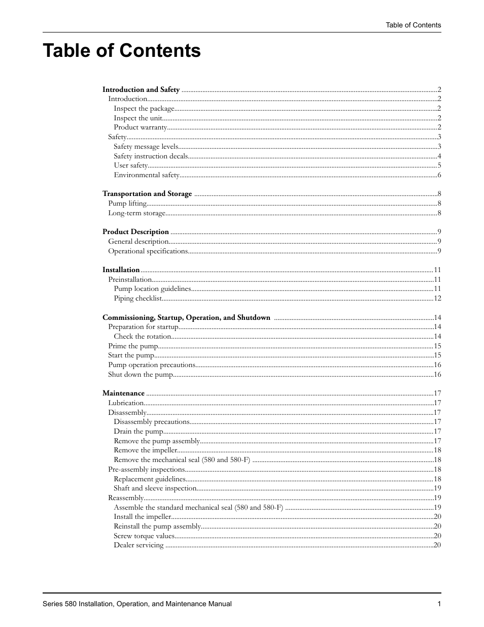 Bell & Gossett P2000452 Series 580 User Manual | Page 3 / 24