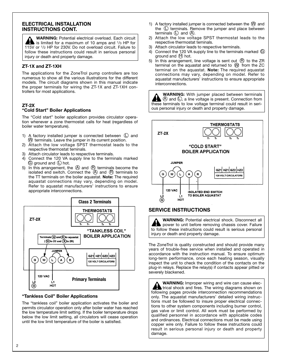 Bell & Gossett P80922A Zone Trol Pump Controller ZT-2X User Manual | Page 2 / 4