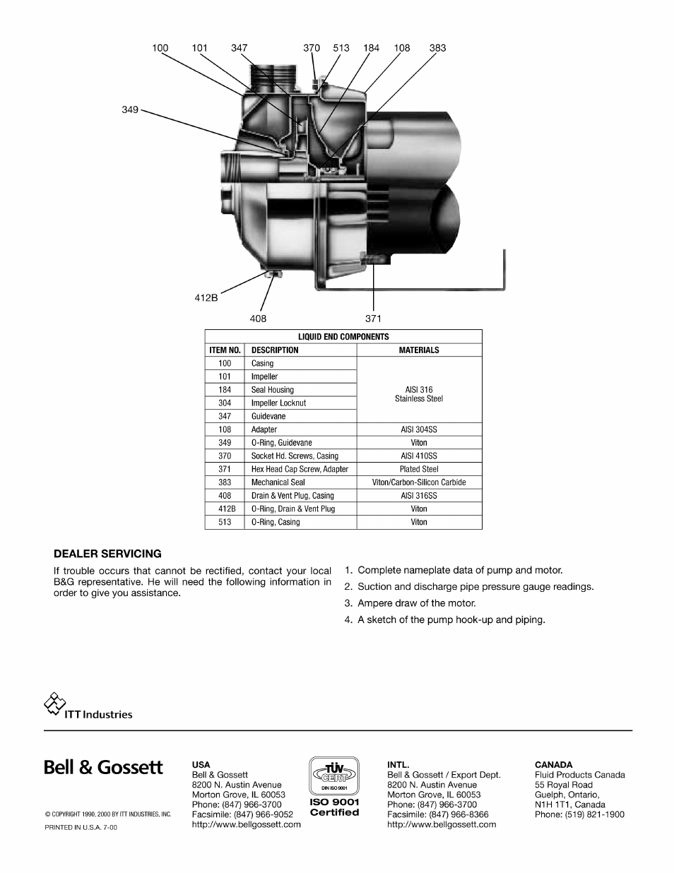 Bell & Gossett P81845B Series 3530 Centrifugal Pumps User Manual | Page 6 / 6