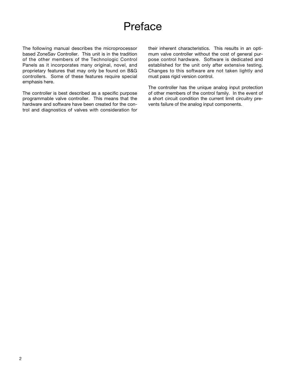 Preface | Bell & Gossett S14333 Technologic 5500 Series ZoneSav Controller User Manual | Page 2 / 38